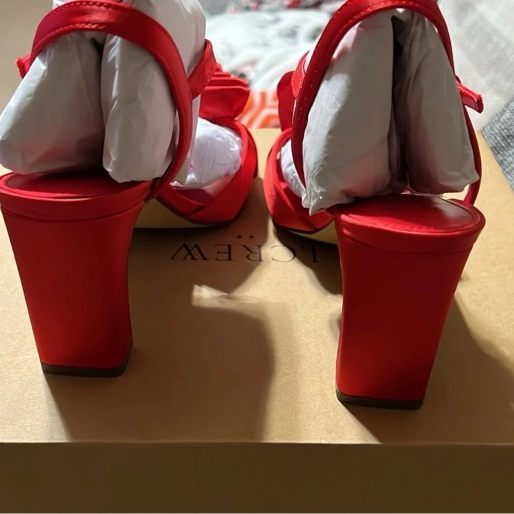 NWT J Crew Satin Rosette Heels